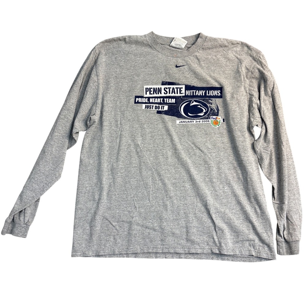 Nike Penn State Nittany Lions 2006 Orange Bowl Long Sleeve Shirt Gray Mens L